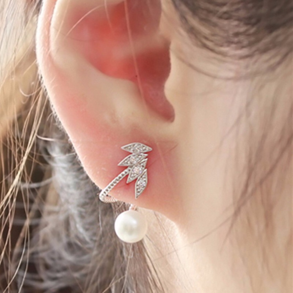 Women’s Wrap silver crystal earrings stud climber